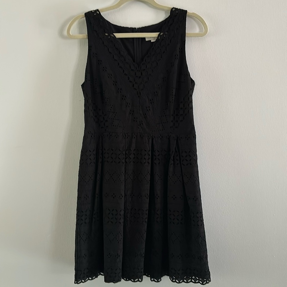 Black Eyelet Loft Dress - Size 6 - Great Condition